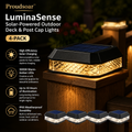 Proudsoar™ LuminaSense Solar-Powered Outdoor Deck &amp; Post Cap Lights (4-Pack)
